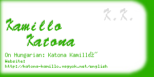 kamillo katona business card